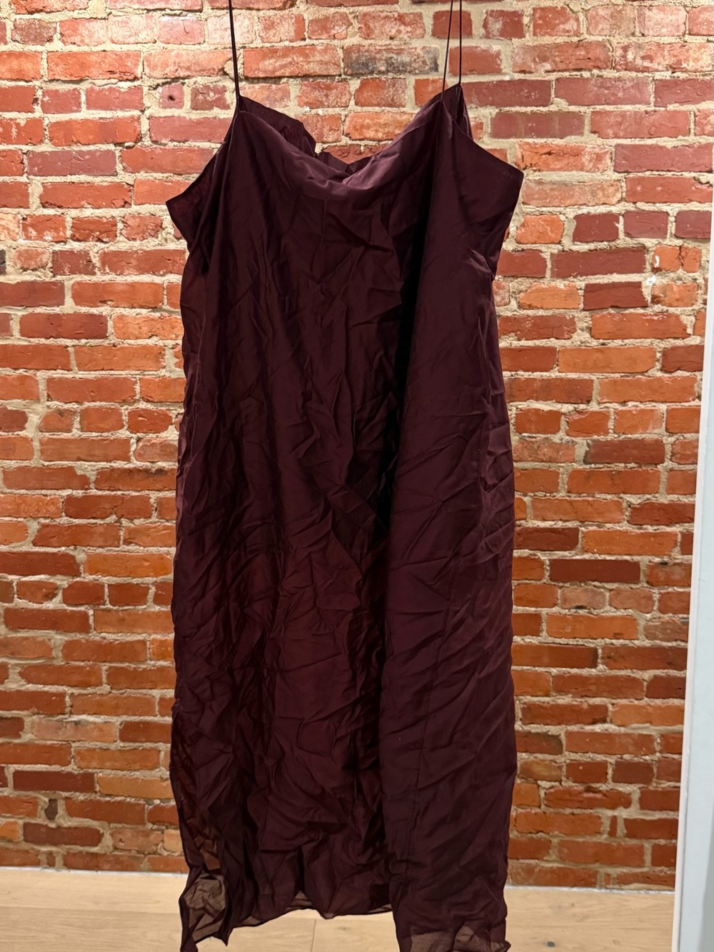 H&M Burgundy Slip Midi Dress